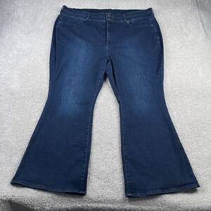 NYDJ‎ Jeans Womens 24W Blue Flare High Rise Dark Wash Stretch Denim